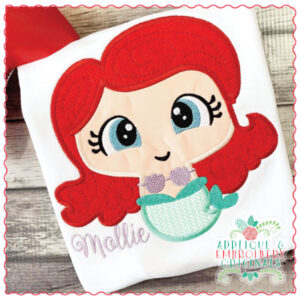 1698 Swimming Princess Applique Design