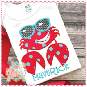 1704 Cool Crab Applique Design