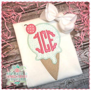 1714 Sweet Treats Cherry Ice Cream Applique Design