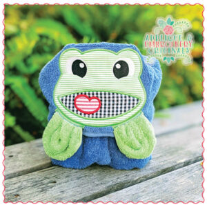 1715 Frog Boy Hooded Towel Applique Design