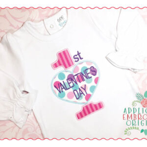 172 1st Valentine's Day Baby Applique Design