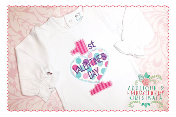 172 1st Valentine's Day Baby Applique Design