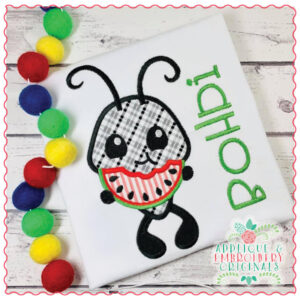 1721 Ant Eating Watermelon Applique Design