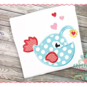 173 Angler Fish Heart Applique Design