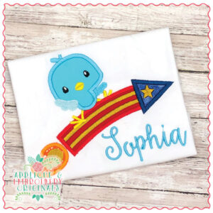 1740 Bird on Rocket Applique Design