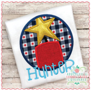 1743 Firework in Circle Applique Design