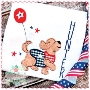 1745 FOJ Dog with Balloon Applique Design