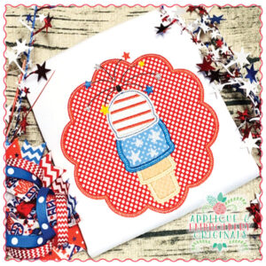 1746 FOJ Ice Cream Cone Applique Design