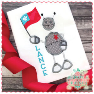 1748 Fourth of July Robot Applique Design