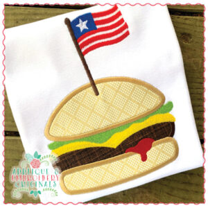 1755 Patriotic Hamburger Applique Design