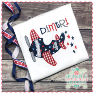 1756 Patriotic Plane Applique Design