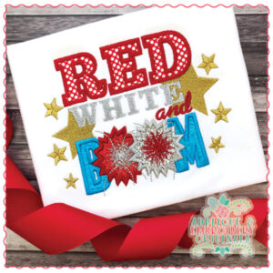 1757 Red White and Boom Applique Design