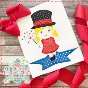 1760 FOJ Girl with Sparkler Applique Design