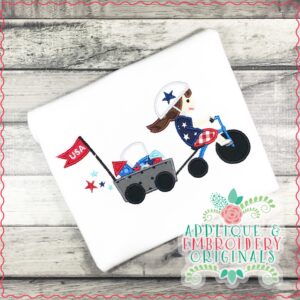 1762 FOJ Tricycle Girl Applique Design