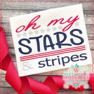 1766 Oh My Stars & Stripes Embroidery Design