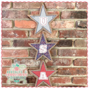 1771 Triple Star Door Hanger Applique Design