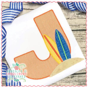 1772 Surfboard Alpha Font Applique Design