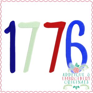 3937 1776 Word Art Embroidery Design