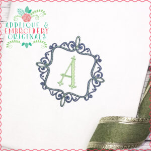 1786 Baroque Monogram Frame Embroidery Design