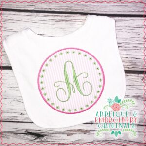 1792 Circle Frame with Bursts Applique Design