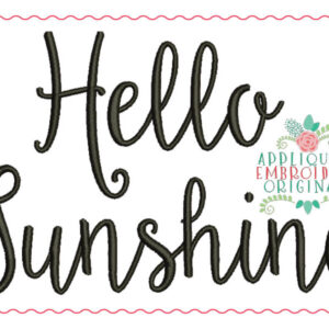 181 Hello Sunshine Embroidery Font
