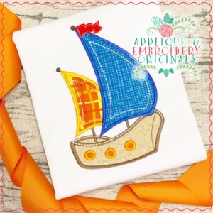 1814 Schooner Sailboat Applique Design