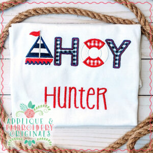 1815 Ships Ahoy Applique Design