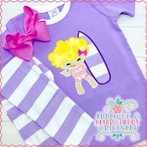 1816 Surfboard Girl Applique Design