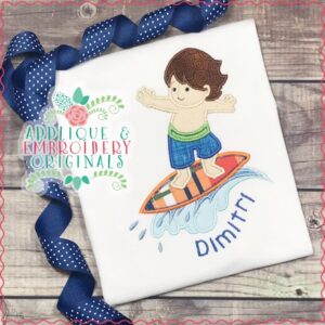 1817 Surfer on Board Applique Design