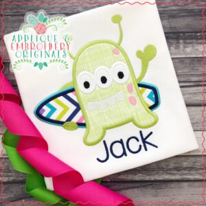 1818 Surfer Monster Applique Design