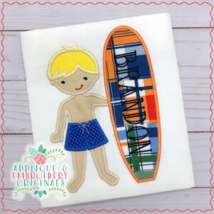 1822 Surfer Boy Applique Design