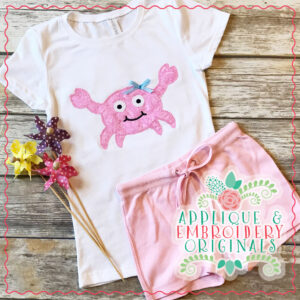 1826 Crab Girl Applique Design