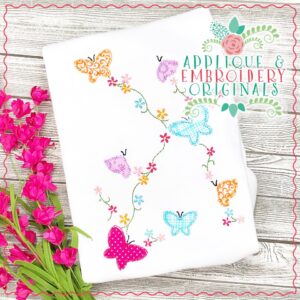 1829 Flock of Butterflies Applique Design