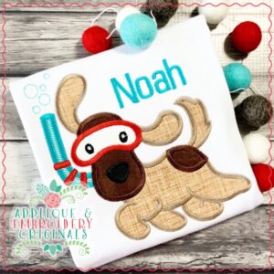 1839 Snorkeling Pup Applique Design