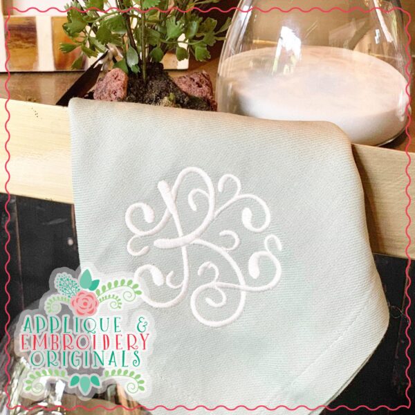 1843 Vintage Vine Monogram Embroidery Font - Image 3