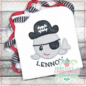 1846 Pirate Whale Applique Design