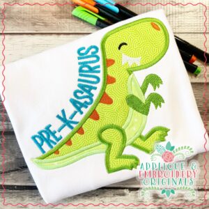 1871 Pre K Asaurus Applique Design