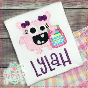 1887 Backpack Monster Girl Applique Design