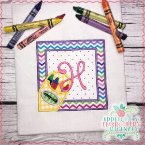 1889 Crayon Frame Applique Design