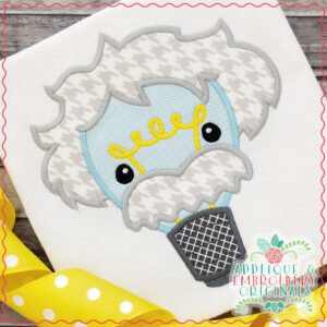 1891 Einstein Light Bulb Applique Design