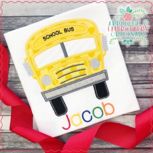 1892 Front of School Bus Applique Design