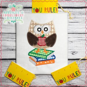 1897 Owl with Books Applique Design