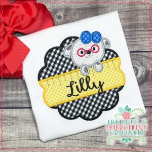 1900 Pup with Ruler Applique Design