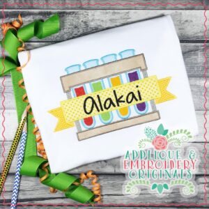 1905 Test Tube Banner Applique Design