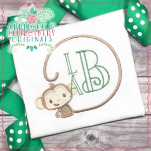 1911 Monkey Tail Monogram Frame Applique Design