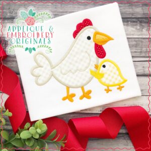 1920 Chicken Mommy & Me Applique Design