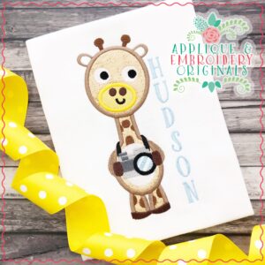 1923 Giraffe Photographer Applique Design