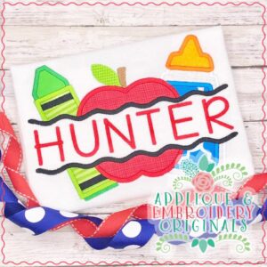 1925 Split School Supplies Trio Applique Design