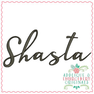 1934 Shasta Embroidery Font