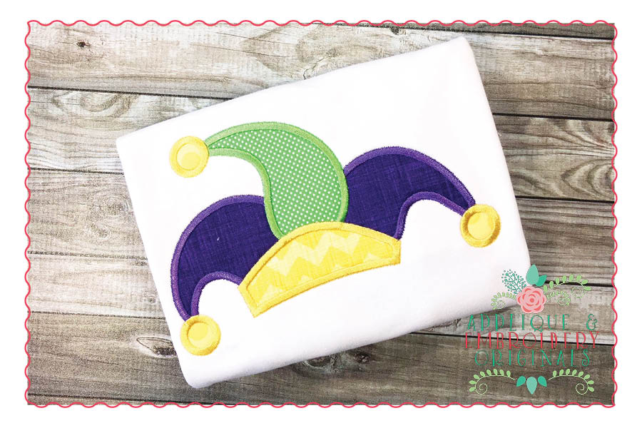 AEO 194 Jesters Mardi Gras Hat Plain Applique Design